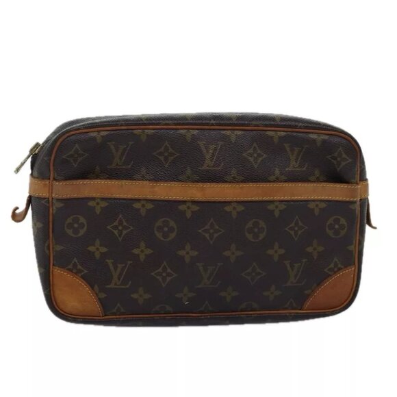 LOUIS VUITTON Monogram Compiegne 28 Clutch Bag M51845 LV Auth 74302 - Picture 1 of 12